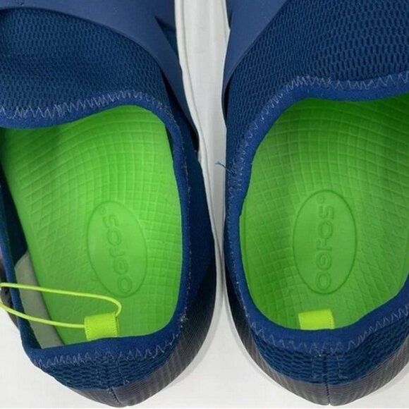 OOFOS MEN'S OOMG LOW SHOE - WHITE & NAVY SIZE 11, - Picture 5 of 5